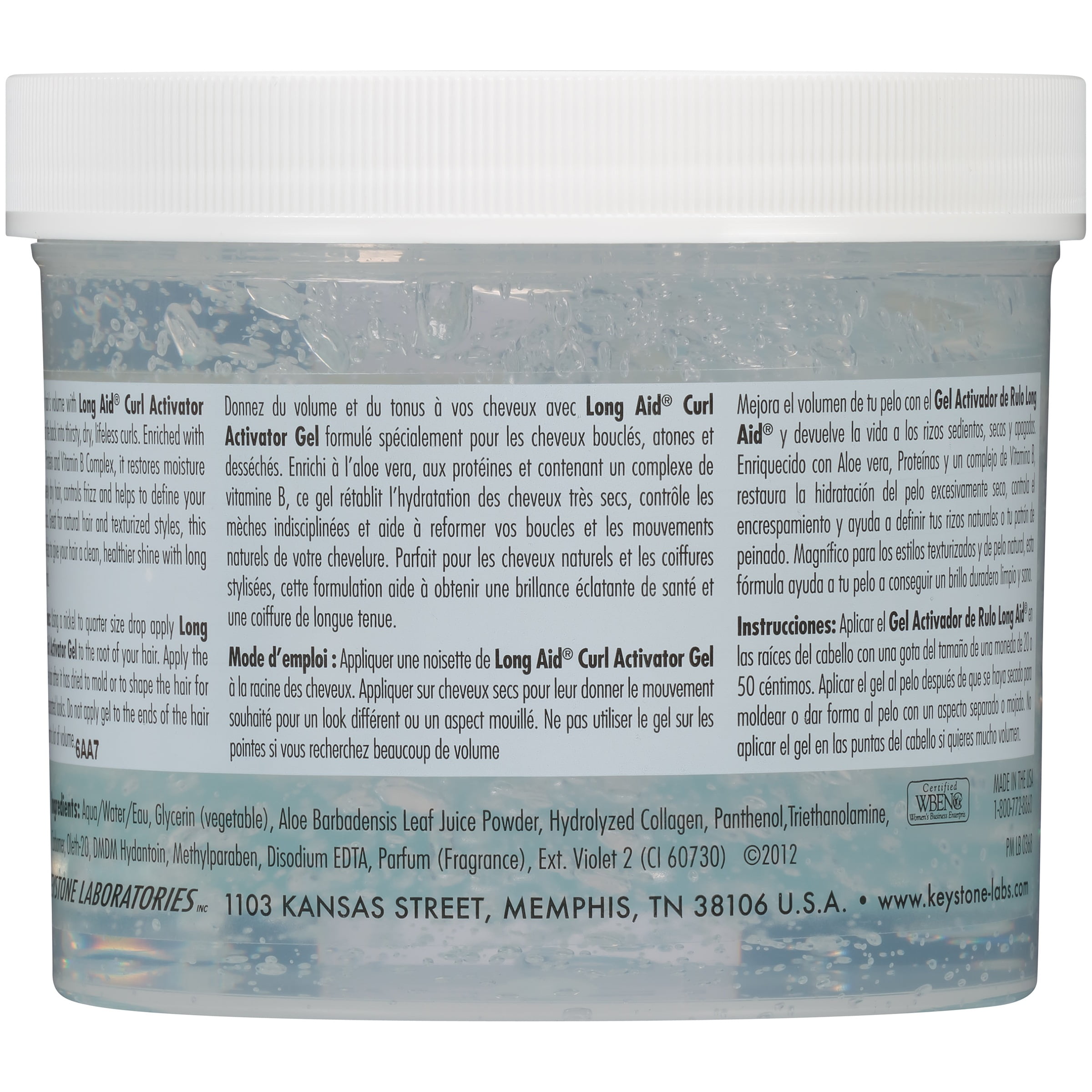 Long Aid Extra Dry Formula Curl Activator Gel 32 Oz Jar