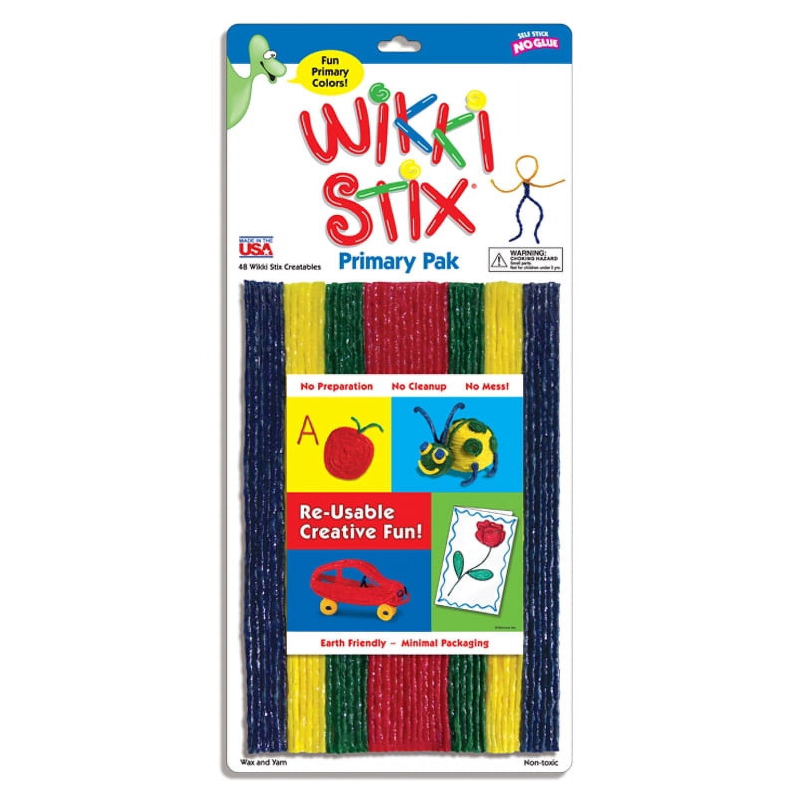Wikki Stix Arts and Crafts for Kids Triple Play Pack, Non-Toxic, Waxed Yarn, Fidget Toy, Reusable Molding and Sculpting Playset, by Wikki Stix, 3 Color Sets, 144 Count