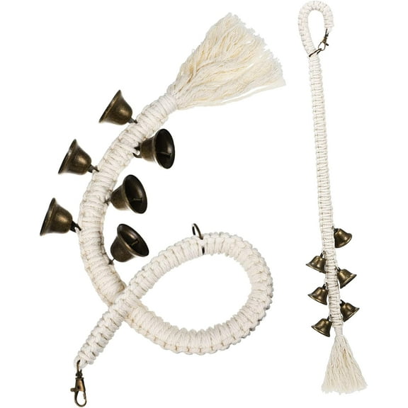 Training Dog Doorbell Small Dog Doorbells Handwoven Cotton Rope Vintage Bell Design Pet Supplies Set of 2