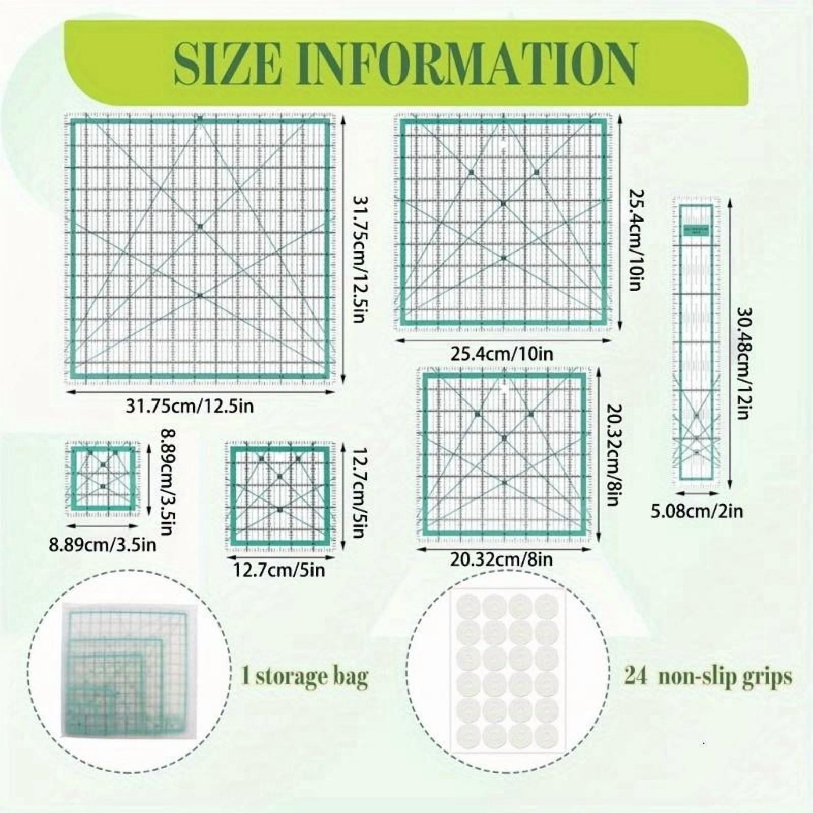 ANXPTIME Clear Acrylic Quilting Ruler Patchwork Templates Measuring Tool for Sewing