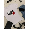 thumbnail image 3 of Love With Rose T-Shirt Women -Image by Shutterstock, Female XX-Large, 3 of 4