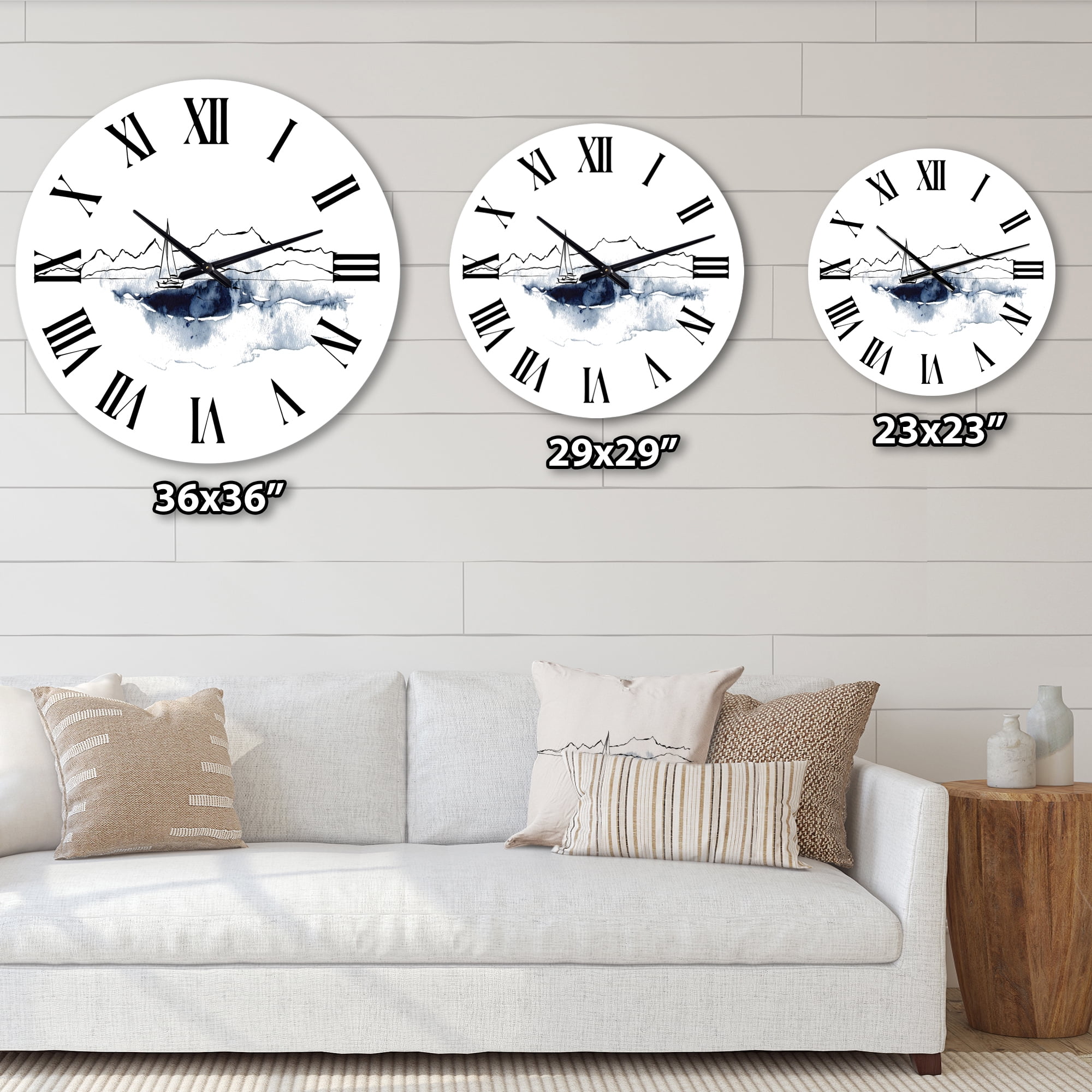 Designart 1 in Coastal Wall Clock