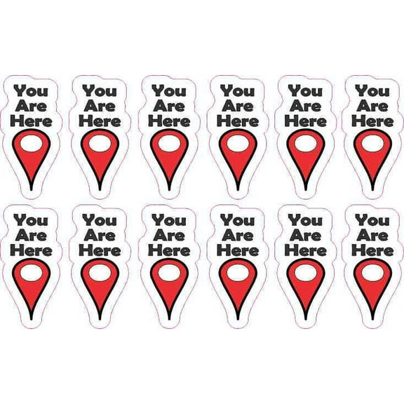 .75in x 1.5in You Are Here Pointer Stickers