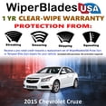 thumbnail image 2 of 2015 Chevrolet Cruze Beam Wiper Blades Wipers w/1yr Warranty (Set of 2) (WiperBladesUSA), 2 of 5