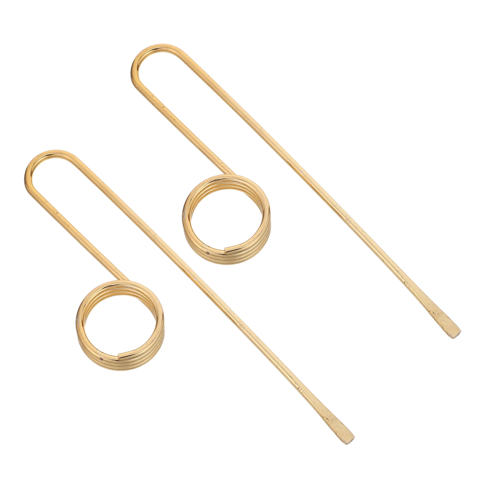 ETHZZLE 2Pcs Golden Metal Bookmarks with Thumb Ring Design for Easy Singlehanded Page Holding