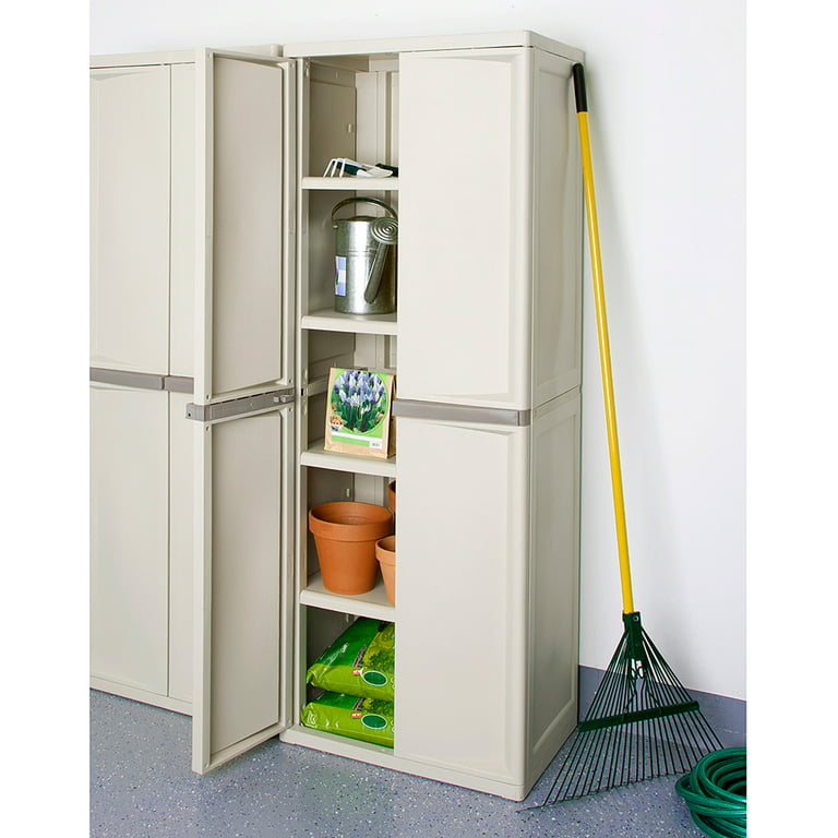 Four-Shelf Storage Cabinet - Gray