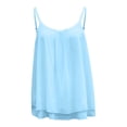 thumbnail image 5 of Miluxas Women's Sleeveless Chiffon Tank Top Double Layers Casual Blouse Adjustable Spaghetti Strap Loose Fit Shirts Light Blue, 5 of 5