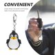 thumbnail image 3 of 2 uds llaveros de pingüino negro LED luminoso llavero de sonido llavero brillante decoración artesanal adornos regalo, 3 of 8
