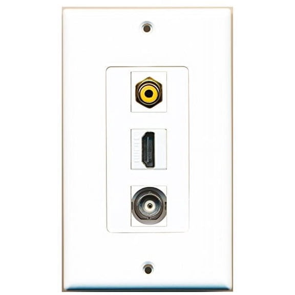 RiteAV - 1 Port HDMI and 1 Port RCA Yellow and 1 Port BNC Decorative Wall Plate