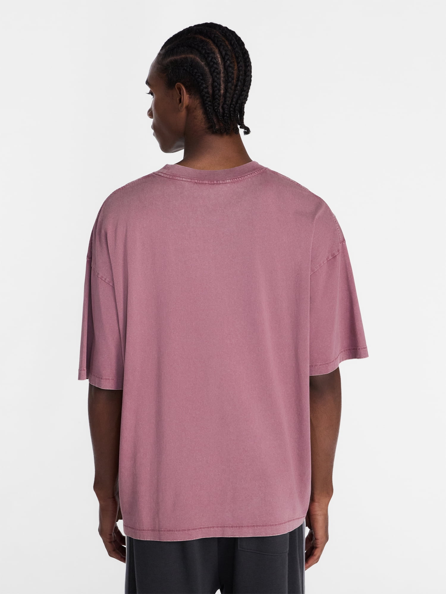 No Boundaries Men's Oversized Boxy Tee Shirt with Short Sleeves, XS-4XLT