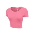 thumbnail image 3 of Women's Casual Slim Fit Short Sleeve Crew Neck Basic Crop Top T Shirts, 3 of 5