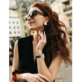 thumbnail image 7 of TOYOUTHS Leather Band Compatible with Apple Watch Band 38/40/41/42/44/45/49mm Ultra 2 Women Dressy Slim Thin Strap with D-Shaped Diamond Metal Buckle Bracelet for iWatch SE Series 9 8 7 6 5 4 3 2 1, 7 of 7