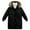 Black, variant on Otqutp Girl's Puffer Jacket Kids Long Winter Coats Knee Length Parka Warm Fleece Lined Snow Outerwear with Faux Fu𝗿 Hood
