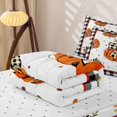thumbnail image 5 of Manfei Watercolor Pumpkin Print Zipper Twin Comforter Sets with Fitted Sheet and 2 Pillowcases,Harvest Pumpkin Print Zipper Bedding Set,Reversible,4 Pieces, 5 of 7