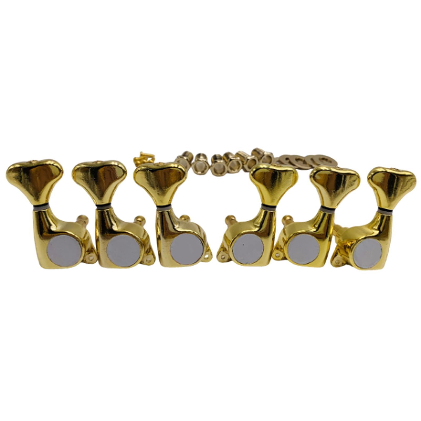 LeeQinersw 6 Pieces Guitar String Tuner Pegs Enclosed Tuner Head Replacement Wear Resistant