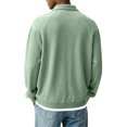 thumbnail image 4 of GrmtClth Knit Polo Shirts for Men Long Sleeve Collared Button Pullover Solid Loose Fit Fall Winter Basic Casual Daily Tops Green 3XL, 4 of 4