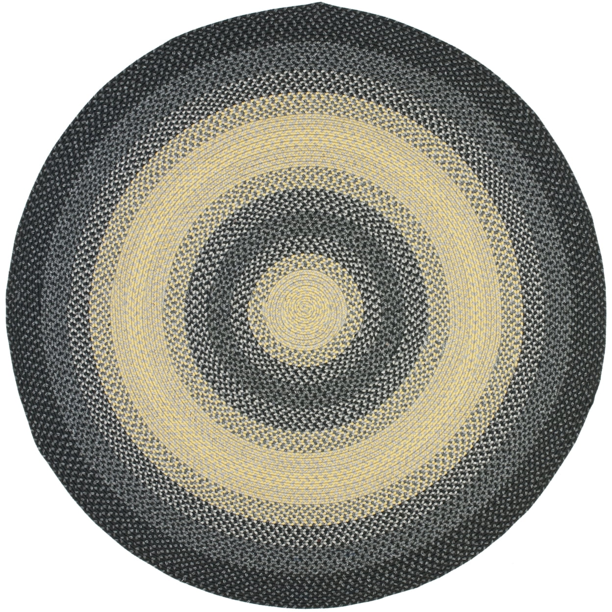 SAFAVIEH Braided Neville Colored Bordered Area Rug, Black/Grey, 9' x 12' Oval
