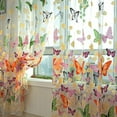thumbnail image 1 of Xiao Hua Cortina de gasa transparente con estampado de mariposas, 1 x 2 m, con estampado offset, para ventana, puerta, dormitorio, sala de estar, balcón, cafetería (2 paneles), 1 of 5
