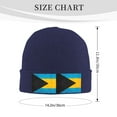 thumbnail image 4 of Retro Bahamian Flag Winter Beanie Hats for Men Women Warm Cozy Knitted Cuffed Skull Cap Navy Blue, 4 of 6