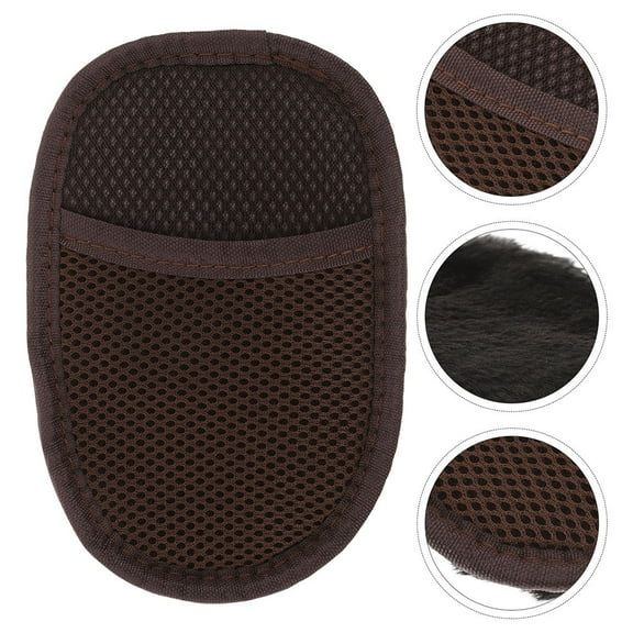 AURARMLET 3-Piece Shoe Care Set with Black Faux Sheepskin for Cleaning Clothes, Hats, and Furniture