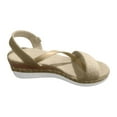 thumbnail image 2 of Jacenvly 2024 New Women's Thick Soled Shoes Rope Comfortable Slippers One Line Buckle Sloping Heel Sandals Khaki Sandals for Women, 2 of 7