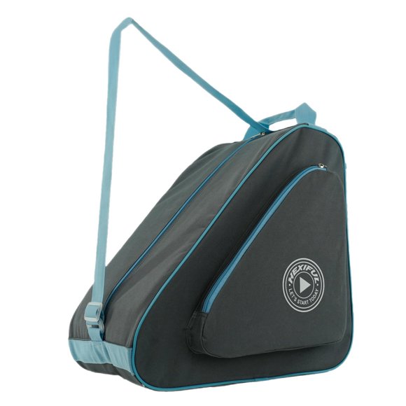 Bolsa para patines HEXIFUL para llevar patines de hielo, patines en línea, patines de ruedas y patines cuádruples para niños y adultos (gris y azul)