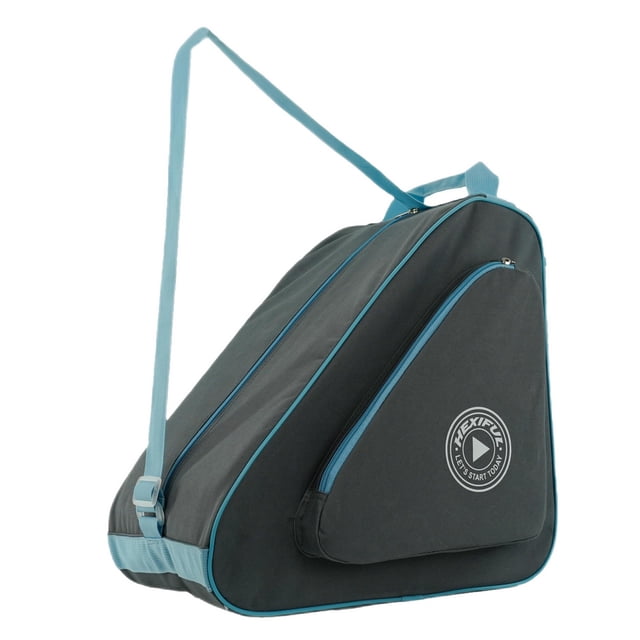 Bolsa para patines HEXIFUL para llevar patines de hielo, patines en línea, patines de ruedas y patines cuádruples para niños y adultos (gris y azul)