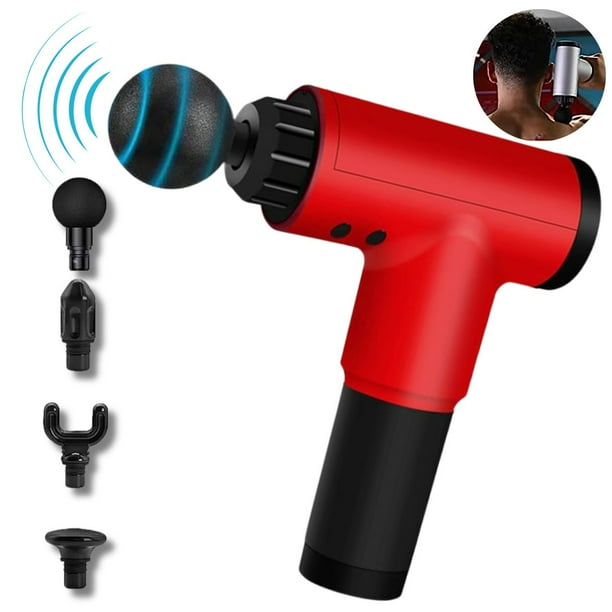 Masajeador corporal DOSYU Hand Held para aliviar el estres y tension muscular Pistola de masaje portatil para espalda cuello hombros y piernas tecnologia avanzada Recargable y silencioso ROJO DOSYU KH...