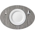 thumbnail image 1 of 4 pack Oval Placemat,PVC Western Table Mat,Woven Heat Insulation Mat,Table Mat,Heat Insulation,Waterproof,Oil-Proof,kitchenware. (Grey,45X32CM), 1 of 4