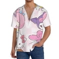 thumbnail image 7 of Lsque Sanrio print Men's Cuban Collar Short Sleeve Shirt Summer Beachwear Casual Button Down Fashionable Vacation Leisure Shirt-4X-Large, 7 of 7