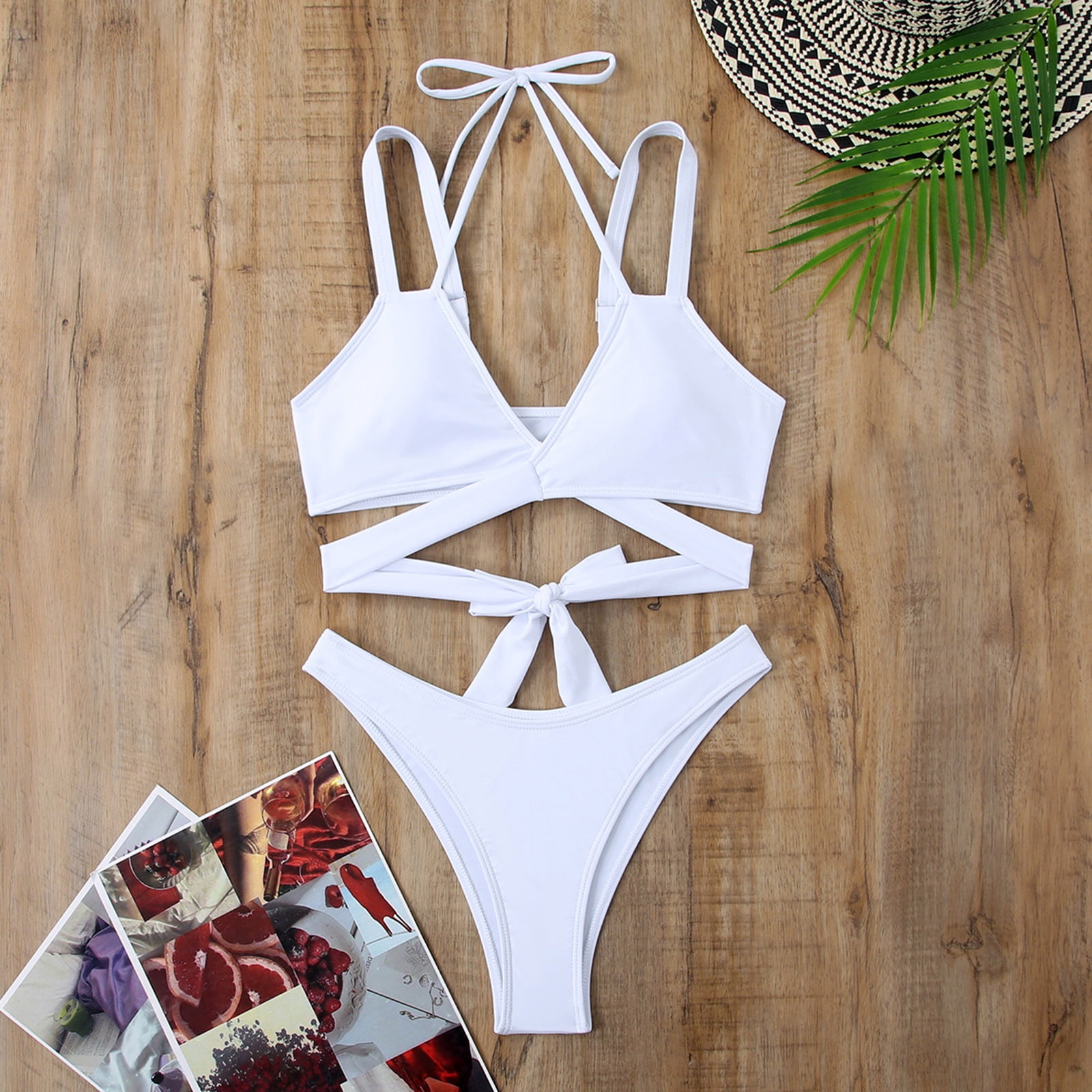 Women's Cross Strap Sexy Hollow Solid Color One-Piece