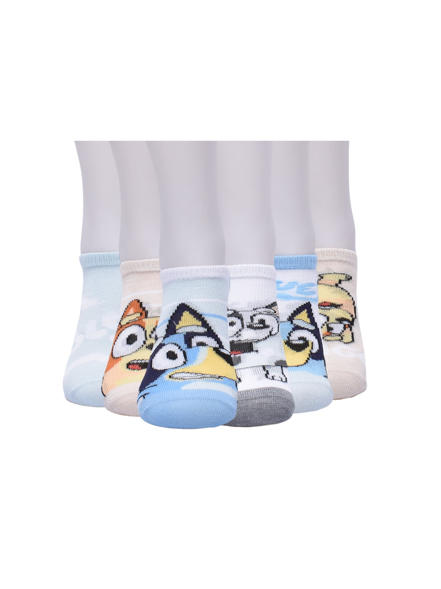 Bluey Boys No Show Socks, 6-Pack, Sizes M