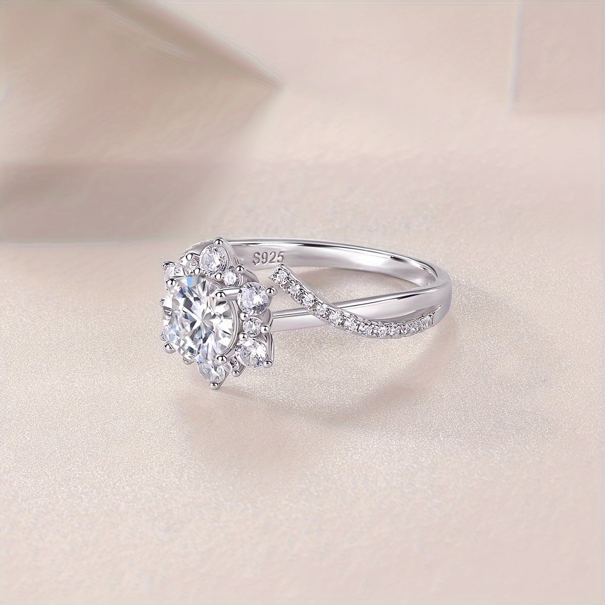 1 Carat Moissanite Diamond Wedding Band 925 Sterling Silver Infinity Promise Moissanite Engagement Ring Bridal Sets For Women