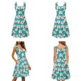 thumbnail image 4 of Jiueut Lily Flower Pattern Matching Hawaiian Outfits for Couples, Women's Casual Summer Flowy Sleeveless Crewneck Dress Men's Hawaiian Button Down Aloha Shirt, XS, 4 of 5