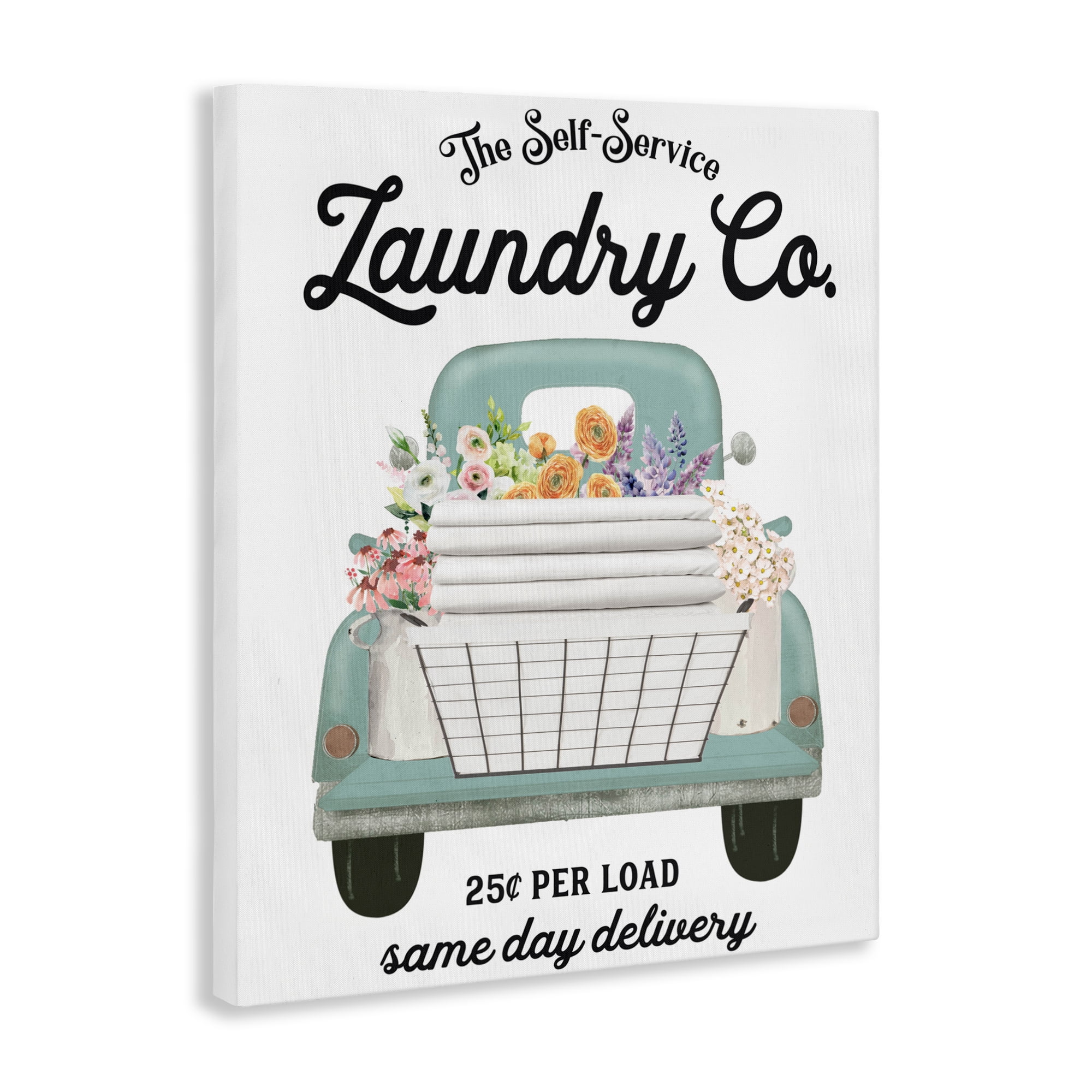 Laundry Delivery Truck Canvas Wall Art, design by Lettered and Lined