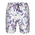 thumbnail image 3 of Fotbe Lavender Flowers Trajes de Baño Estampados para Hombre, Shorts de Verano de Secado Rápido, Ropa de Playa, Bañadores-Small, 3 of 6