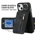 thumbnail image 4 of Nalacover for iPhone 11 , Wallet with RFID Credit Card Holder and Zipper Pocket,Drop Protection Flip Cover Ring Holder Kickstand with Double Magnetic Clasp For iPhone 11 , Black, 4 of 12