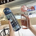 thumbnail image 3 of (500ml Blue A)Sports water bottle outdoor water bottle with straw plastic portable water cup camping, 3 of 4