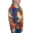 thumbnail image 3 of Daiia Rainbow Sunset Cloud White Horse for Boys Fashion Hoodies & Sweatshirts with Kangaroo Pocket,Hooded Sweatshirt for Kid, Breathable& Moisture Wicking-X-Large, 3 of 6