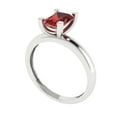 thumbnail image 2 of 1 ct Emerald Cut Natural Garnet Solitaire Engagement Ring for Women in 18K White Gold, 2 of 5