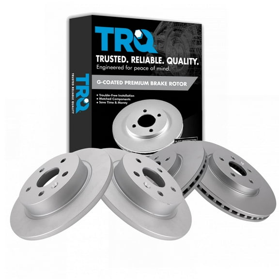 TRQ Front and Rear Brake Rotors Set Premium G-Coated Fits Select 2013-2022 Buick Encore 2013-2014 Chevrolet Sonic 2015-2022 Trax