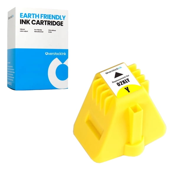OverstockInk 02 Yellow Ink Cartridge Compatible for HP02 for PhotoSmart C6100 (1 Yellow)