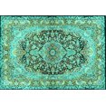 thumbnail image 1 of Ahgly Company Indoor Rectangle Persian Turquoise Blue Traditional Area Rugs, 2' x 5', 1 of 4