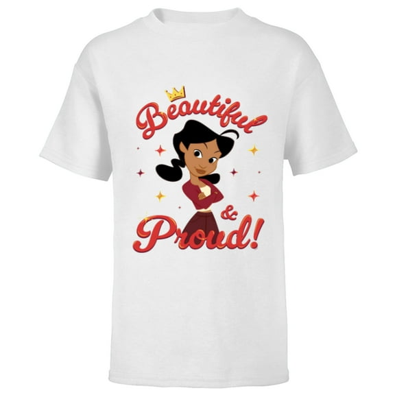 Disney The Proud Family Penny Proud Beautiful & Proud - Short Sleeve T-Shirt for Kids - Customized-White
