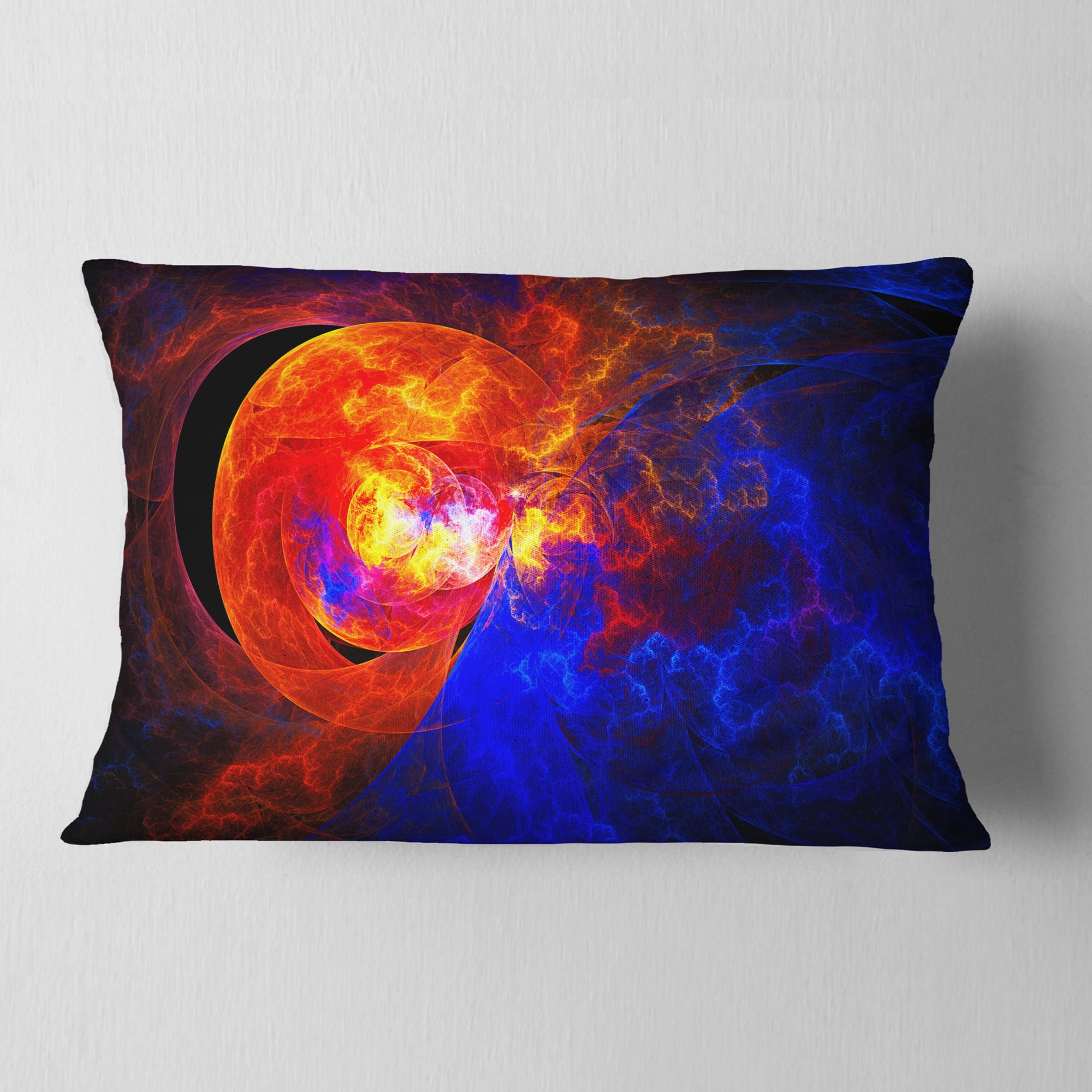 Designart Sunrise on a Distant Planet - Abstract Throw Pillow - 12x20