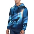 thumbnail image 3 of Sikiie A Wolf Barks Out A Window Men's Hoodie, Essentials Hoodie, Sweatshirt, Pullover Hooded Sweatshirt for Men-Large, 3 of 7
