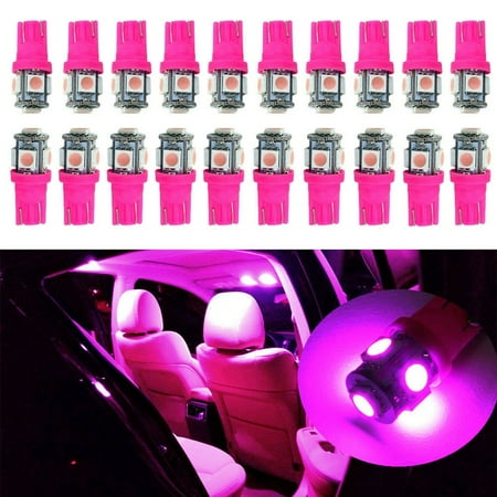 

20x T10 5050 168 194 Pink 5SMD LED Interior Dome Map Reading Light bulbs