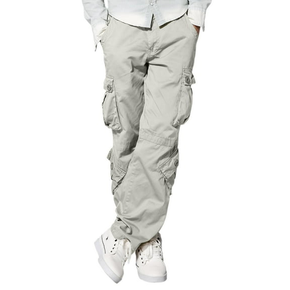 Matchstick Men's Retro Relaxed Plus Size Cargo Pants with Multi Pockets