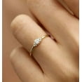 thumbnail image 3 of Sparkle Jewels Round Cubic Zirconia Women's Dainty Promise Ring 14K Yellow Gold Finish, 3 of 3