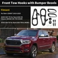 thumbnail image 2 of Unique Bargains Front Tow Hooks Left & Right for Dodge for Ram 1500 DT 2019-2024 No.82215268AB/68272945AB/68272944AB Tow Hooks with Bumper Bezels Cover Kit, 2 of 8